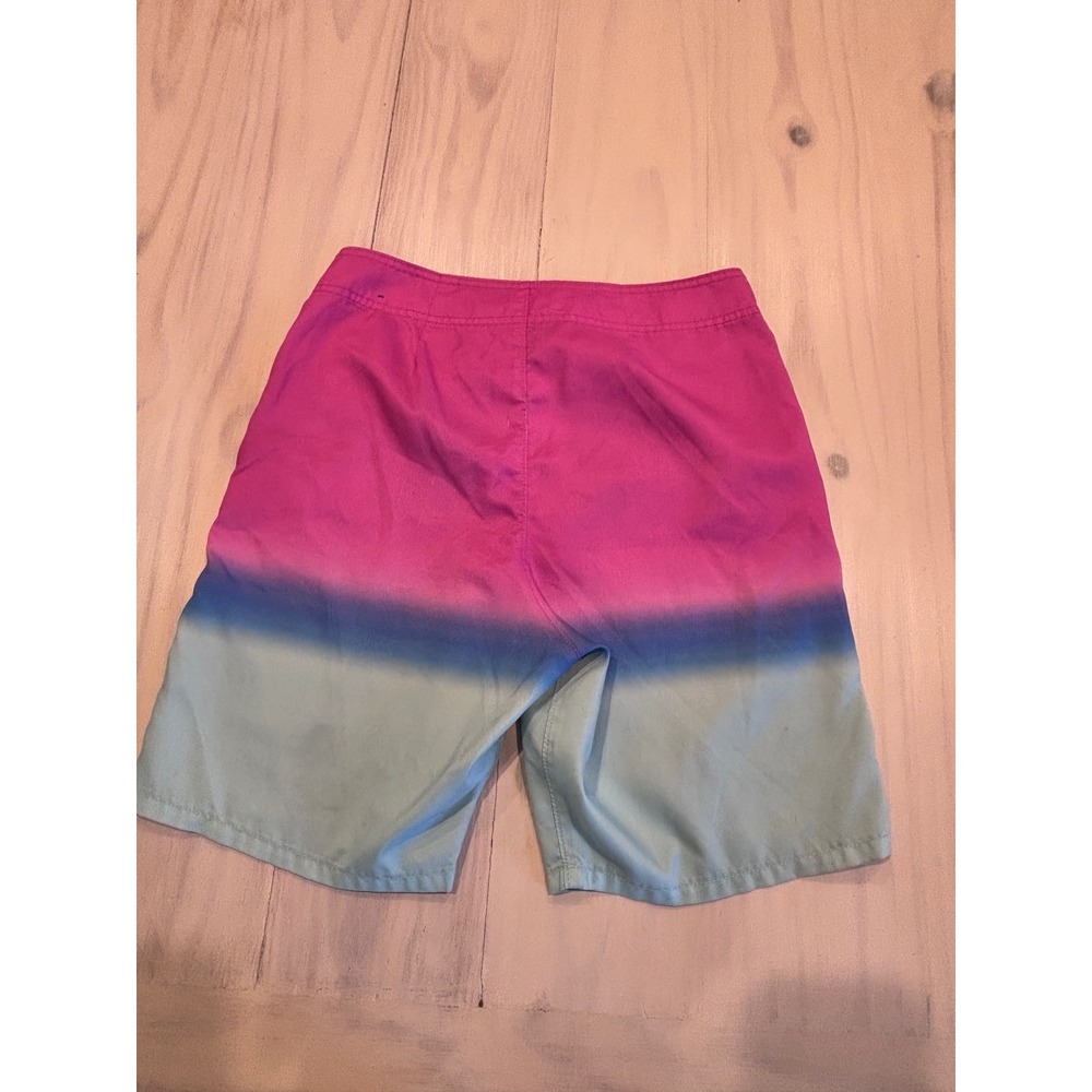 Hollister Mens Ombre Board Shorts Pink Blue Swim Trunks SZ 26 Mesh Lined Surfer - Picture 5 of 8